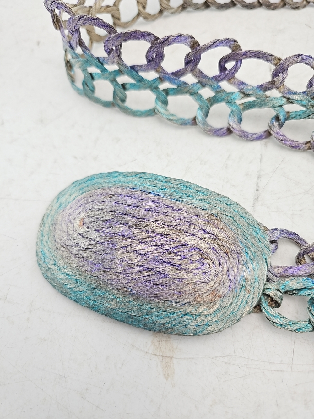 Artisan Purple Woven Cord Chain Belt - Picture 2 of 5